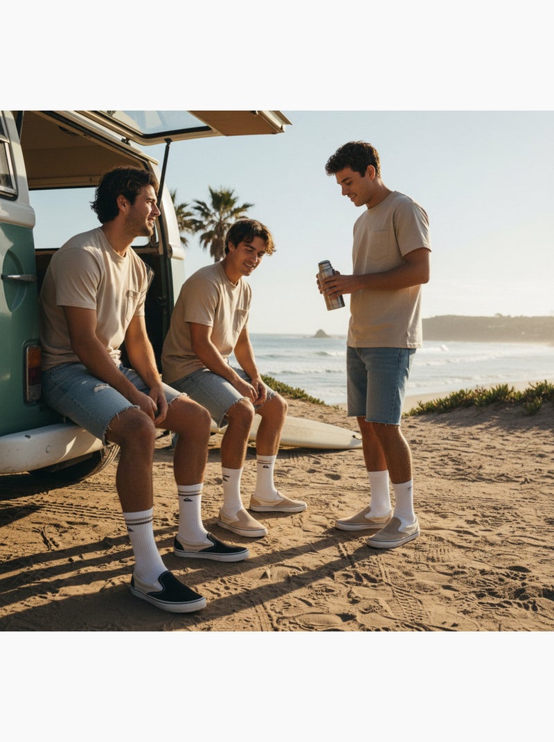 Quiksilver Confezione di calzini da uomo Crew Set da 6 paia Regular Lifestyle Bianco Marrone Nero - Kiabi