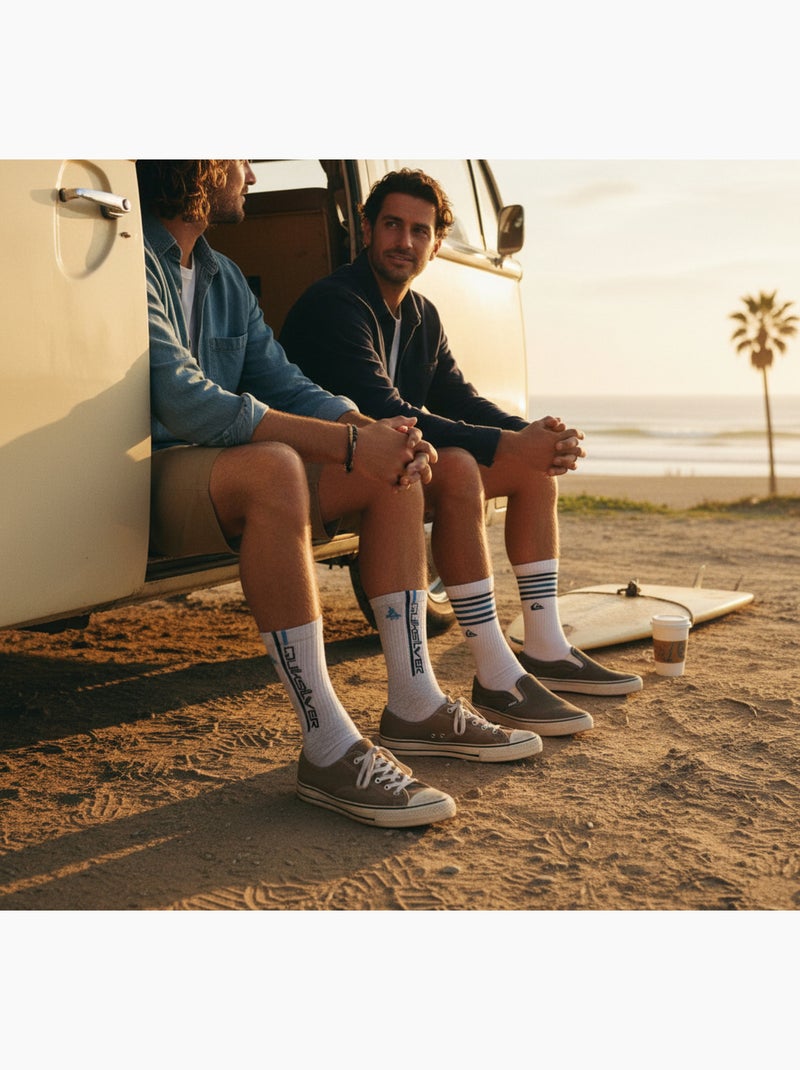 Quiksilver Confezione di calzini da uomo Crew Set da 6 paia Regular Lifestyle Grigio nero bianco - Kiabi