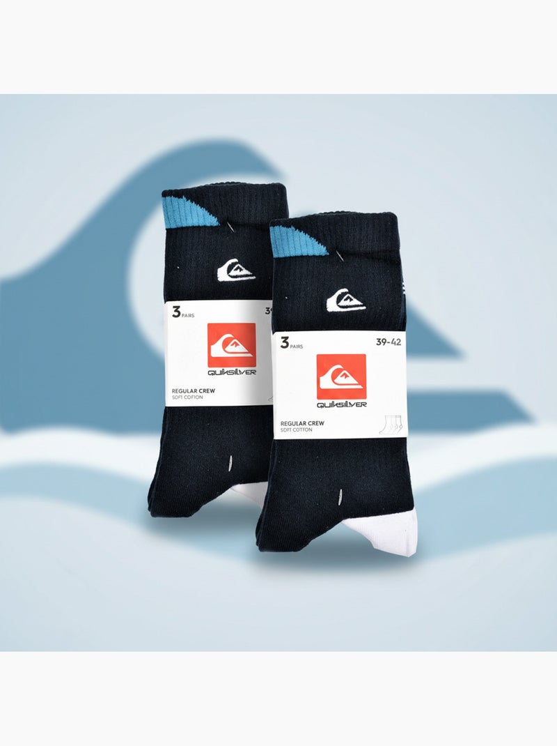 Quiksilver Confezione di calzini da uomo Crew Set da 6 paia Regular Lifestyle Grigio nero bianco - Kiabi