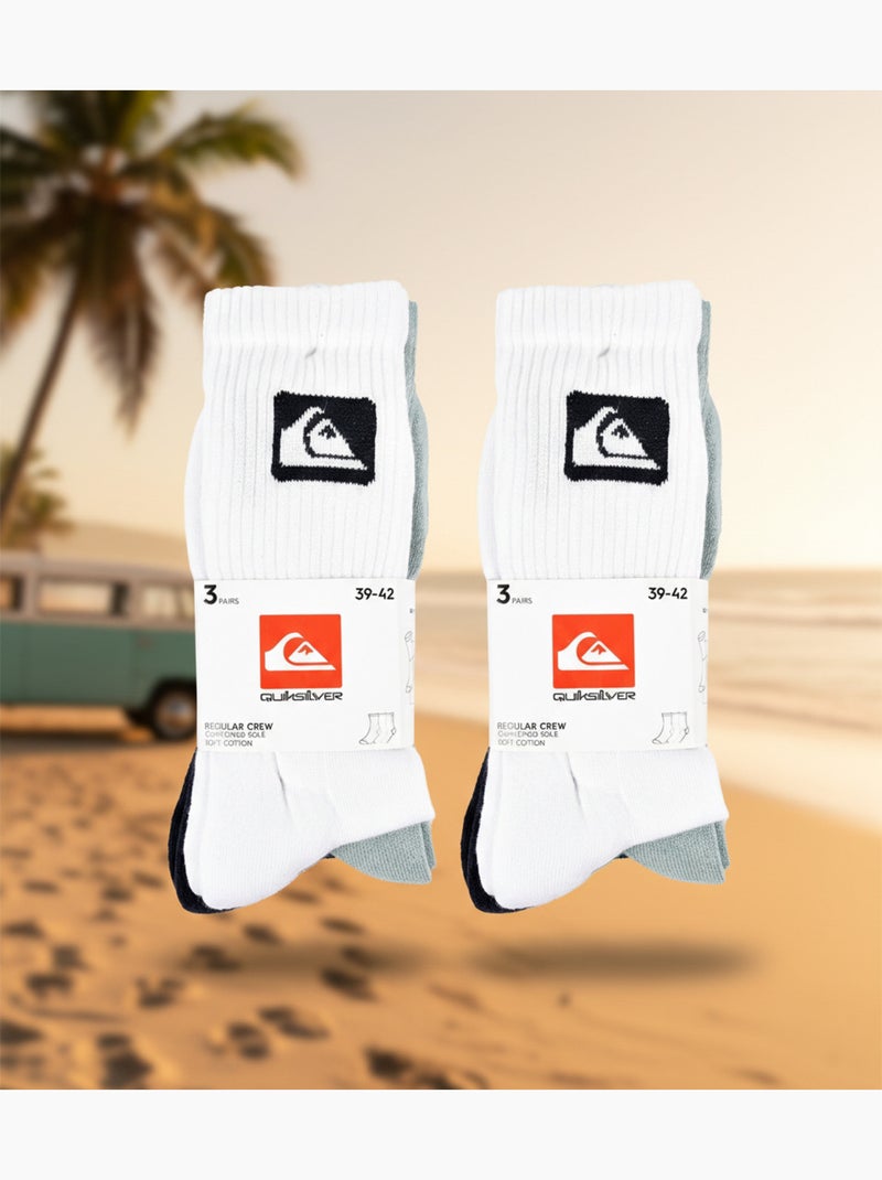 Quiksilver Confezione di calzini da uomo Crew Set da 6 paia Sport Cushioned Bianco Nero Blu - Kiabi