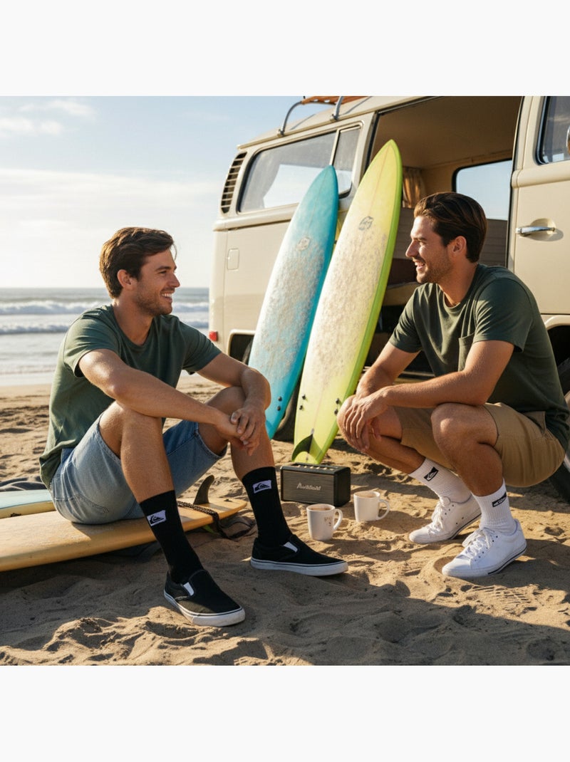 Quiksilver Confezione di calzini da uomo Crew Set da 6 paia Sport Cushioned Bianco Nero - Kiabi