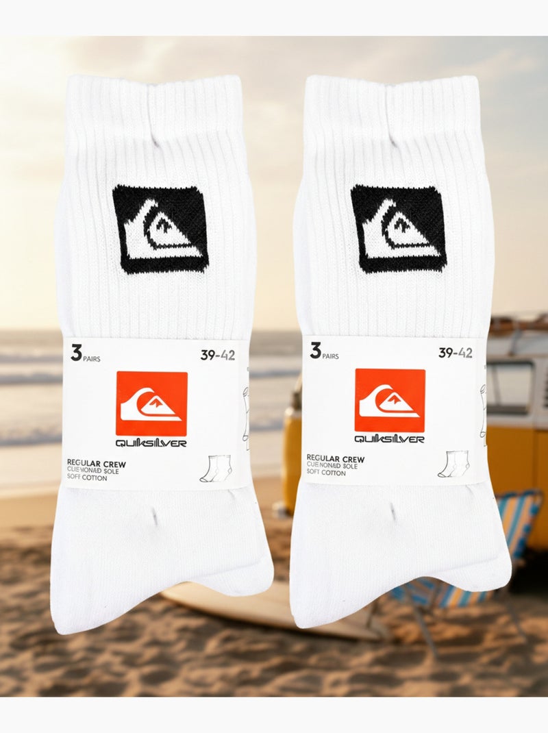 Quiksilver Confezione di calzini da uomo Crew Set da 6 paia Sport Cushioned Bianco - Kiabi