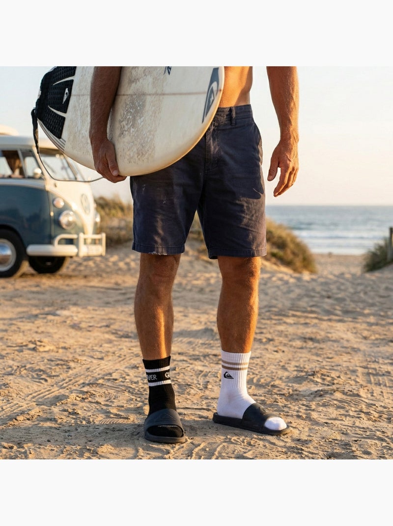 Quiksilver Confezione di calzini da uomo QUARTER Set da 6 paia Sport Bianco Marrone Nero - Kiabi