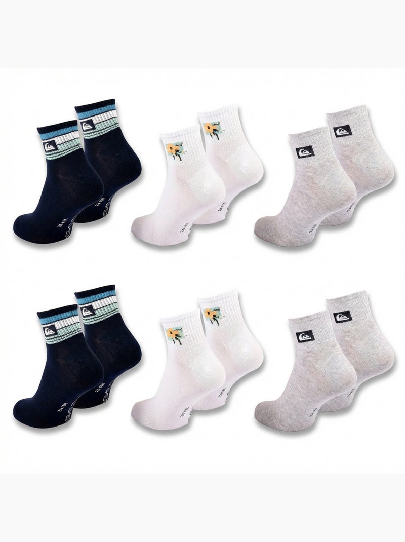Quiksilver Confezione di calzini da uomo QUARTER Set da 6 paia Sport Blu marino - Kiabi