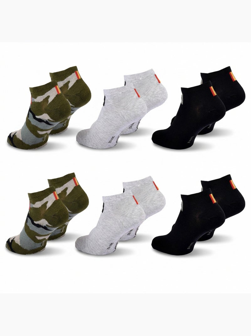 Quiksilver Confezione di calzini da uomo SNEAKER Set da 6 paia Sport Bianco / Nero / Verde - Kiabi