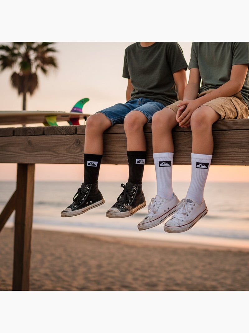 Quiksilver Confezione di calzini per bambini Crew Set da 6 paia Sport Cushioned Bianco Nero - Kiabi