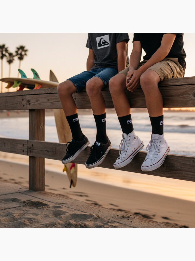Quiksilver Confezione di calzini per bambini Crew Set da 6 paia Sport Cushioned Nero - Kiabi