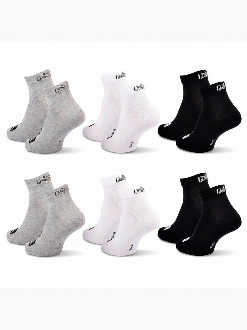 Quiksilver Confezione di calzini per bambini QUARTER Set da 6 paia Sport Grigio nero bianco - Kiabi