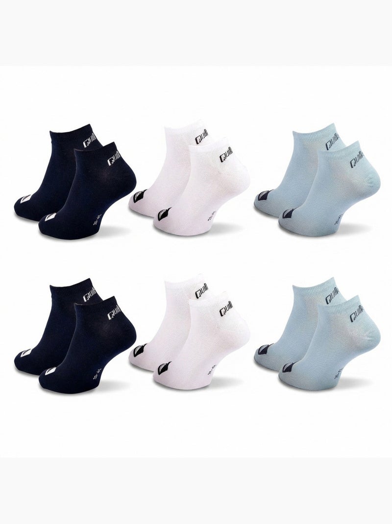 Quiksilver Confezione di calzini per bambini SNEAKER Set da 6 paia Sport Bianco Nero Blu - Kiabi