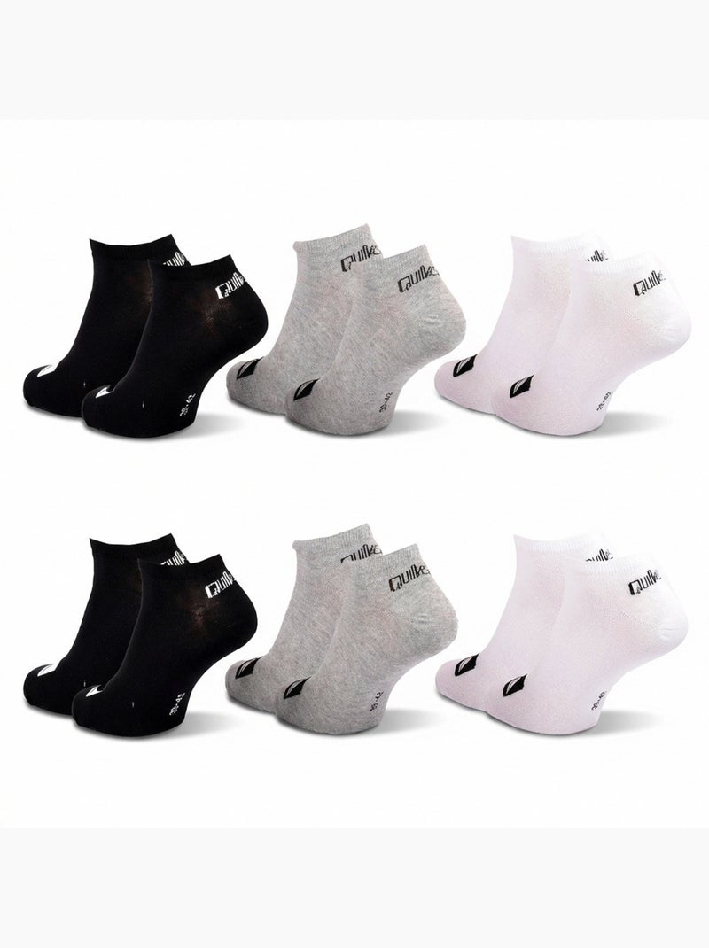 Quiksilver Confezione di calzini per bambini SNEAKER Set da 6 paia Sport Grigio nero bianco - Kiabi