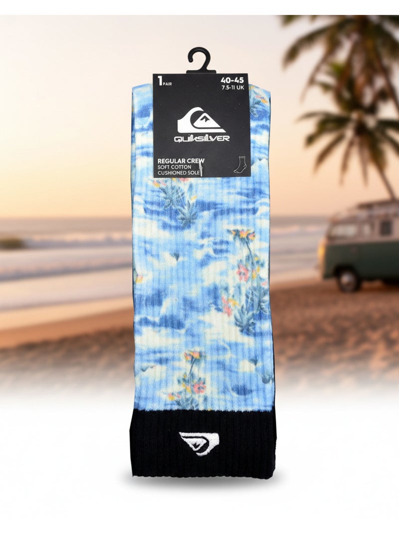 Quiksilver Set di calzini da uomo Crew LONG Lifestyle Set da 2 paia Blu cielo - Kiabi