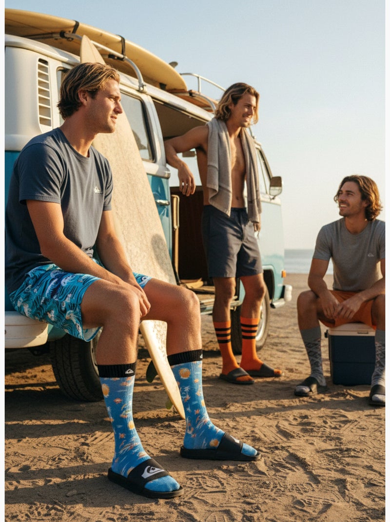 Quiksilver Set di calzini da uomo Crew LONG Lifestyle Set da 2 paia Blu - Kiabi