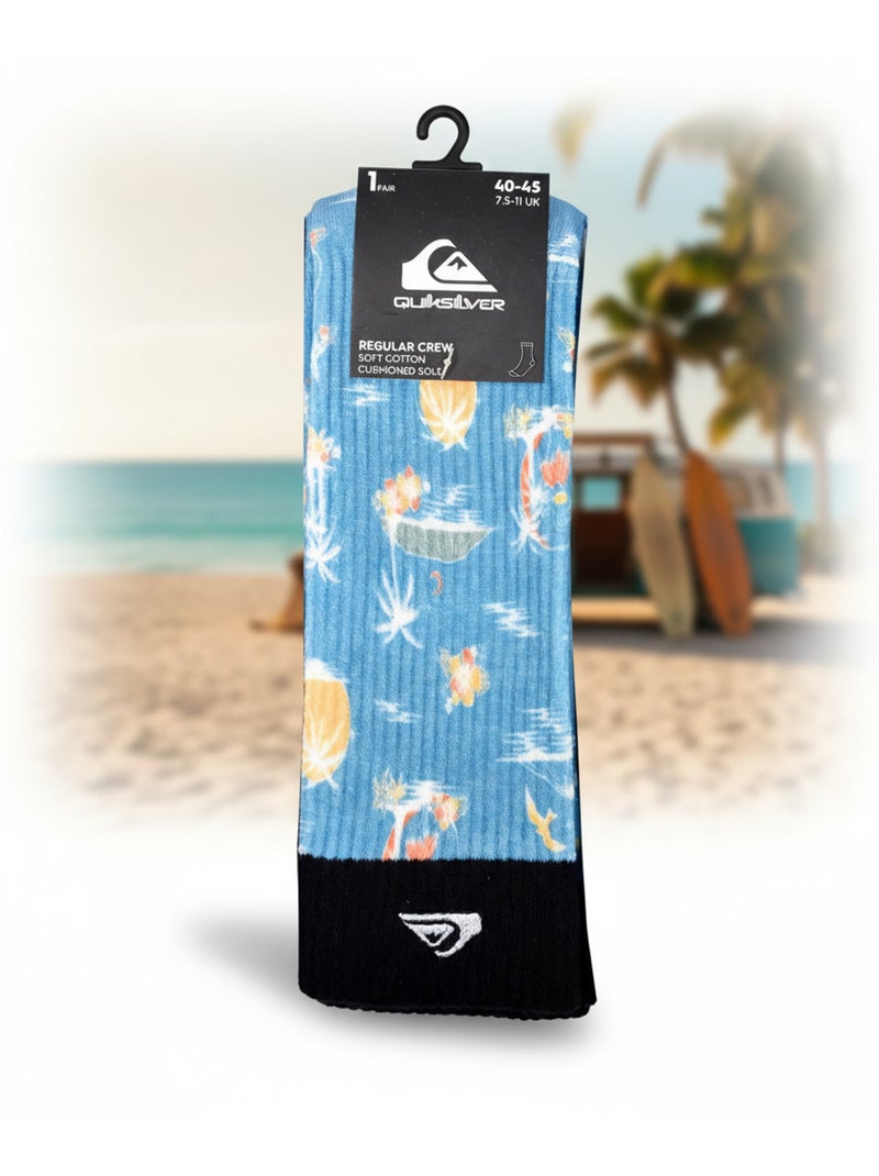 Quiksilver Set di calzini da uomo Crew LONG Lifestyle Set da 2 paia Blu - Kiabi