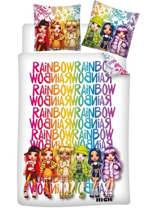 Rainbow High — Parure letto bambino reversibile stampata in polycotone - Kiabi Rainbow High — Parure letto bambino reversibile stampata in polycotone - Kiabi