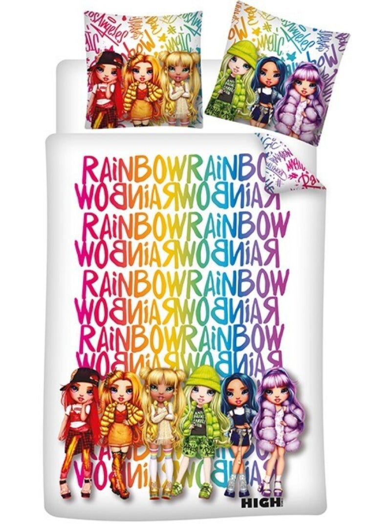 Rainbow High — Parure letto bambino reversibile stampata in polycotone Multicolore - Kiabi