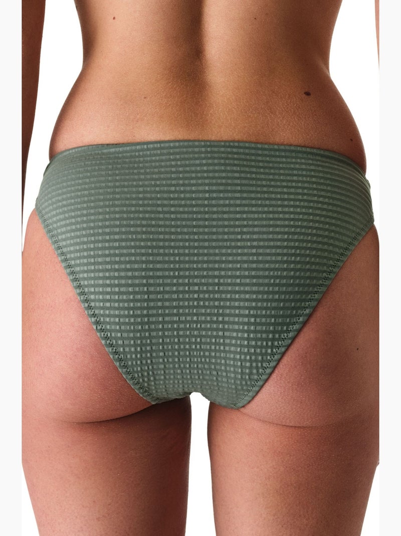 Rana slip bikini testurizzato a vita alta penti Cachi - Kiabi