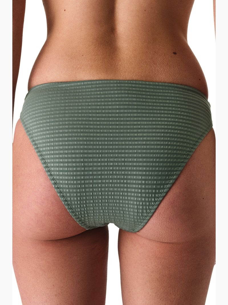 Rana slip bikini testurizzato a vita alta penti Cachi - Kiabi