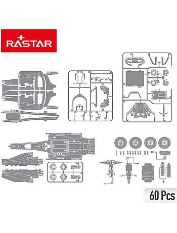 Rastar auto rc da assemblare f1 2021 ferrari sf1000 1:16