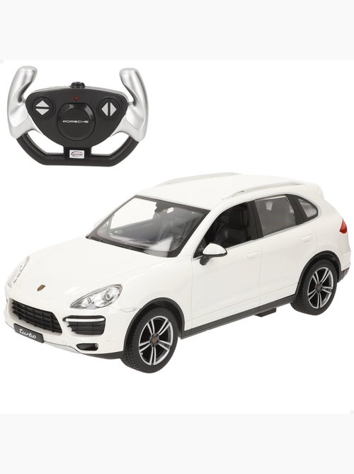 Rastar auto telecomandata porsche cayenne turbo bianca 1:14 - Kiabi