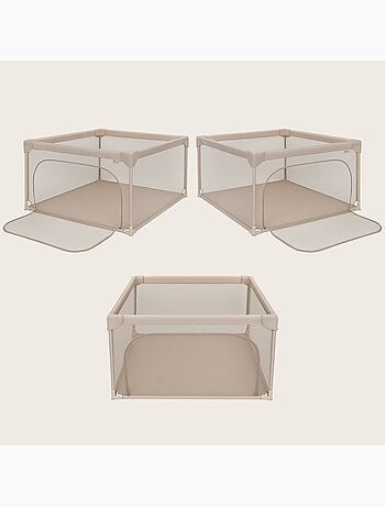 Recinto per bambini lionelo willow - spazio extra large - lati in rete - griglia di sicurezza
