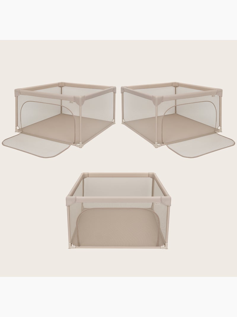 Recinto per bambini lionelo willow - spazio extra large - lati in rete - griglia di sicurezza Beige - Kiabi