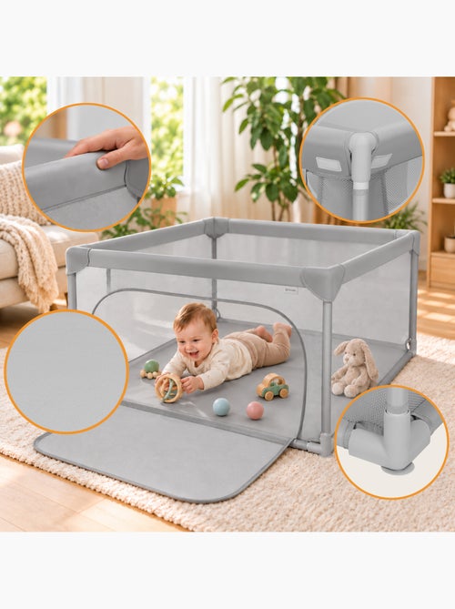 Recinto per bambini lionelo willow - spazio extra large - lati in rete - griglia di sicurezza - Kiabi Recinto per bambini lionelo willow - spazio extra large - lati in rete - griglia di sicurezza - Kiabi