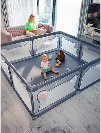 Recinto per bambini LIONELO Willow - Spazio extra large - Lati in rete - Griglia di sicurezza