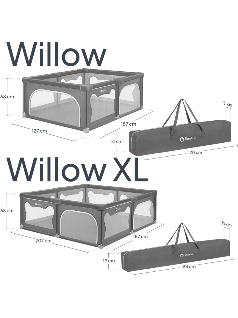 Recinto per bambini LIONELO Willow - Spazio extra large - Lati in rete - Griglia di sicurezza Grigio antracite - Kiabi