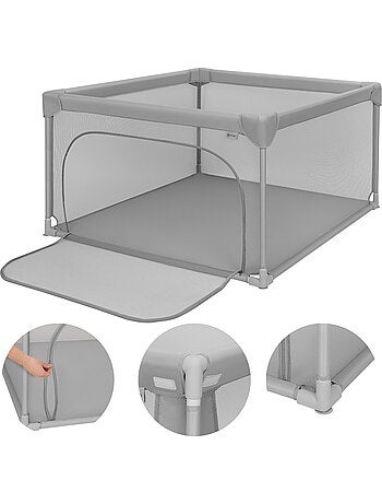 Recinto per bambini lionelo willow - spazio extra large - lati in rete - griglia di sicurezza