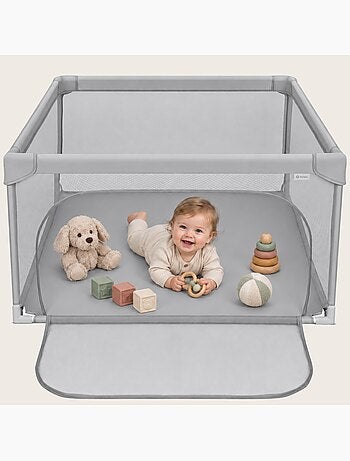 Recinto per bambini lionelo willow - spazio extra large - lati in rete - griglia di sicurezza