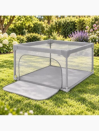 Recinto per bambini lionelo willow - spazio extra large - lati in rete - griglia di sicurezza