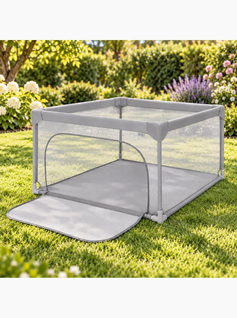 Recinto per bambini lionelo willow - spazio extra large - lati in rete - griglia di sicurezza Grigio - Kiabi
