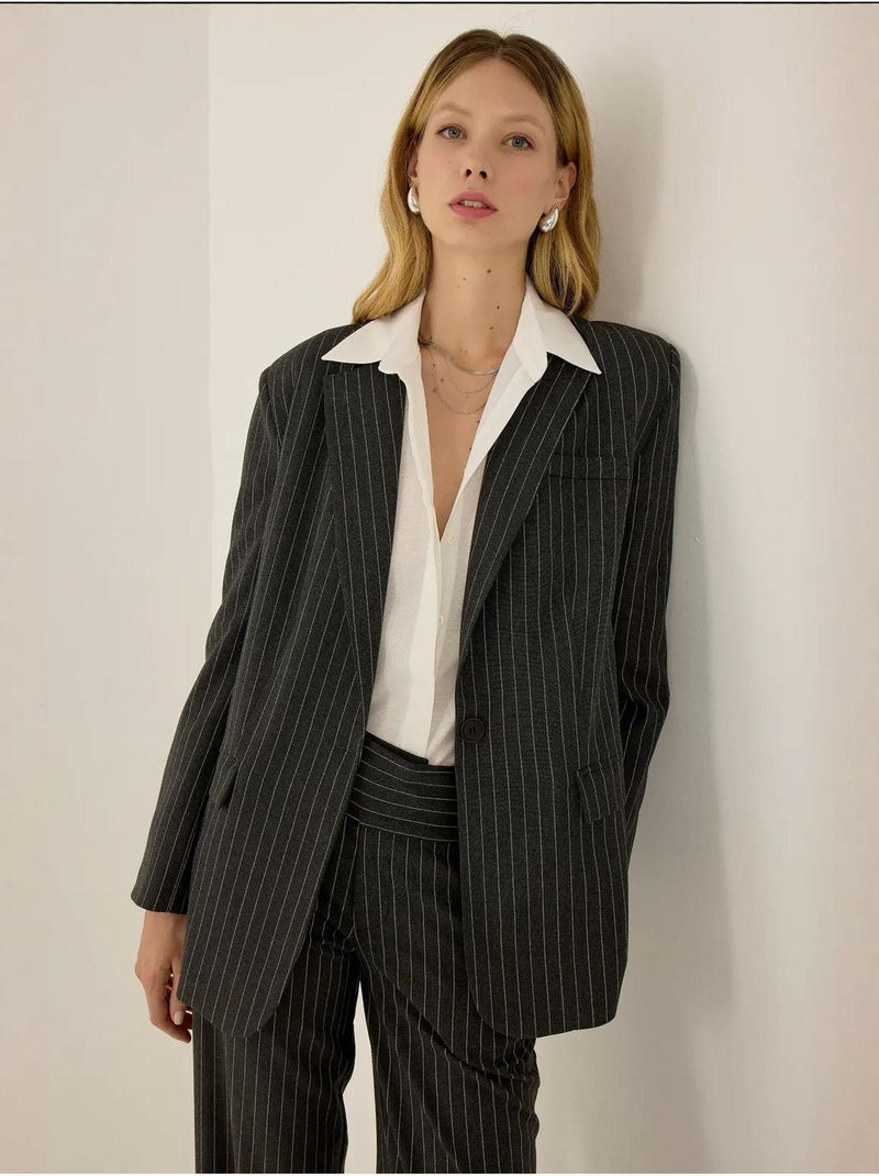 Reece blazer a righe sottili hiccup Grigio - Kiabi