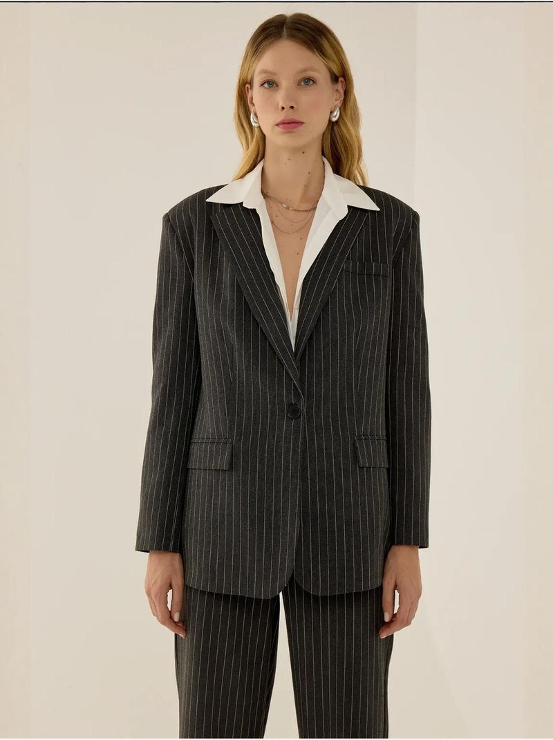 Reece blazer a righe sottili hiccup Grigio - Kiabi