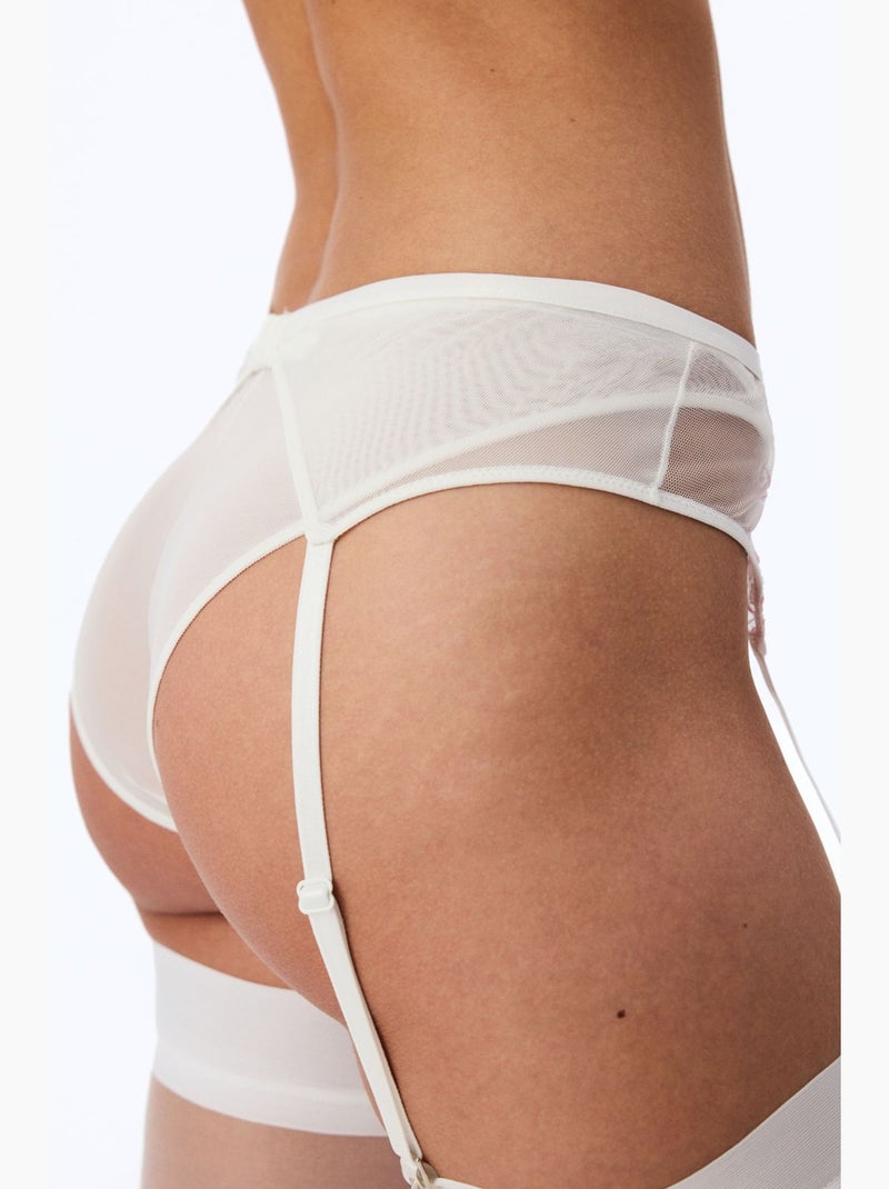 Reggicalze con motivo fiocco ricamato effetto rotto penti Bianco sporco - Kiabi