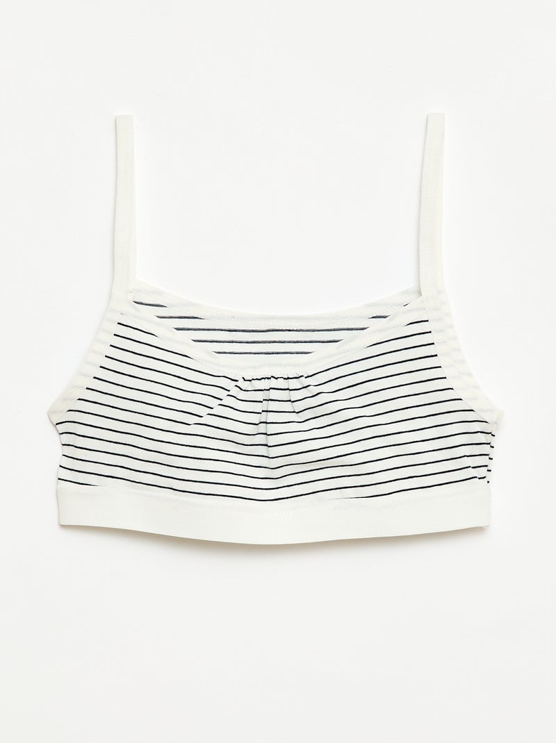 Reggiseni sportivi con spalline sottili in jersey - Set di 2 Bianco - Kiabi