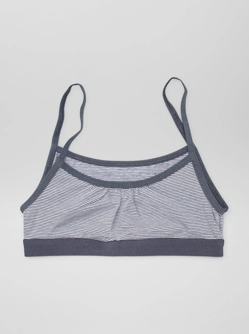 Reggiseni sportivi con spalline sottili in jersey - Set di 2 NERO - Kiabi