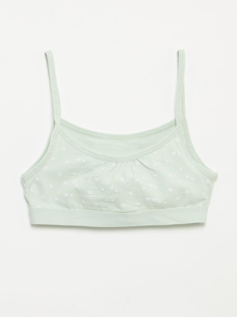 Reggiseni sportivi con spalline sottili in jersey - Set di 2 Verde - Kiabi
