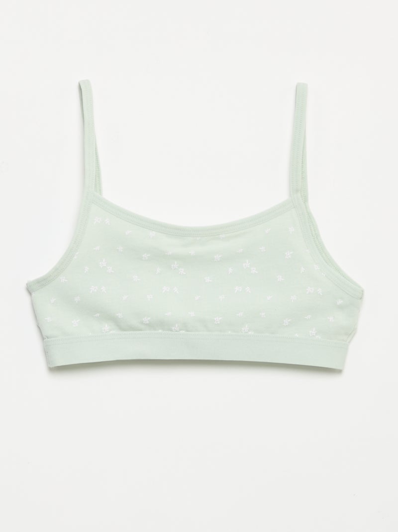 Reggiseni sportivi con spalline sottili in jersey - Set di 2 Verde - Kiabi