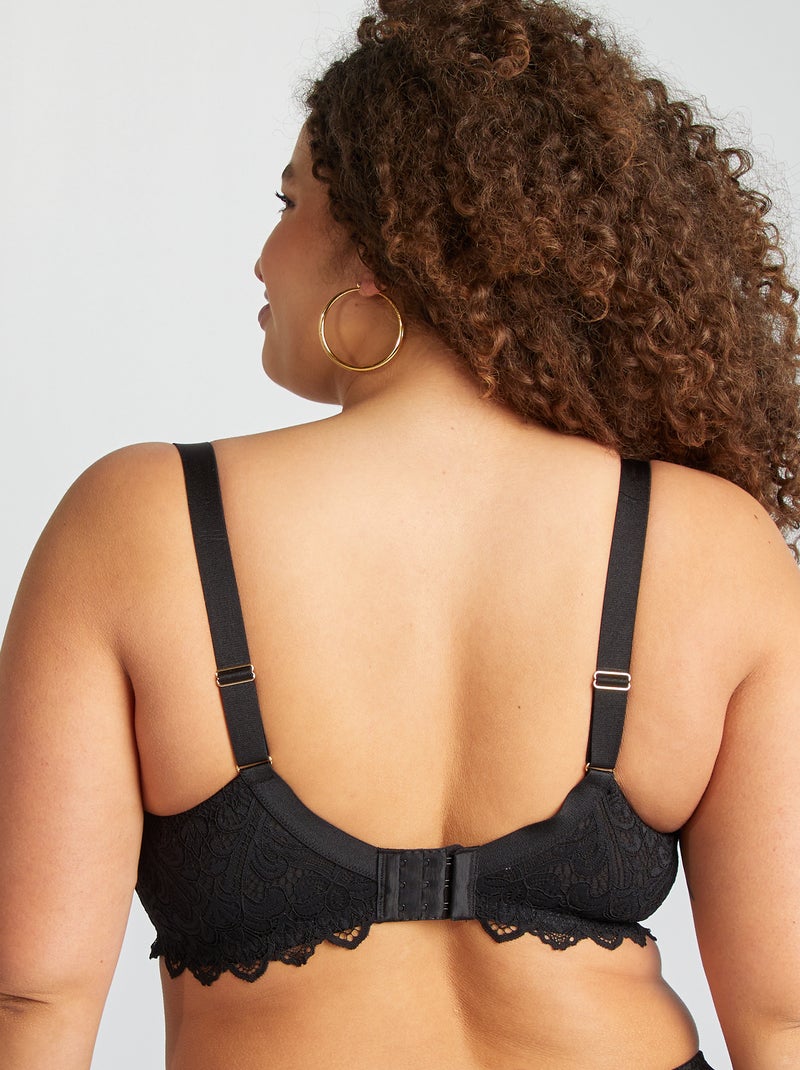 Reggiseno a balconcino avvolgente in pizzo nero - Kiabi