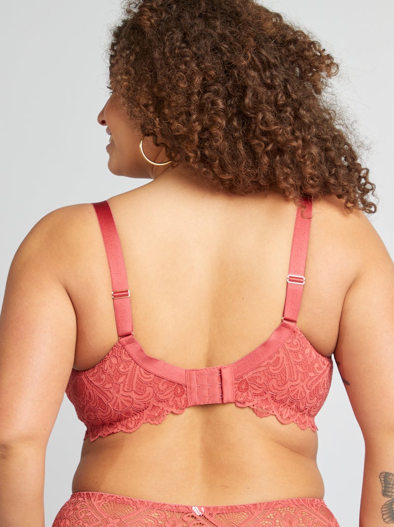 Reggiseno a balconcino avvolgente in pizzo ROSA - Kiabi