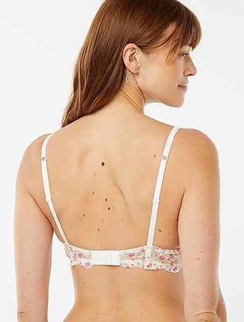 Reggiseno a balconcino con scollatura profonda e stampa floreale