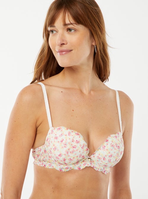 Reggiseno a balconcino con scollatura profonda e stampa floreale - Kiabi