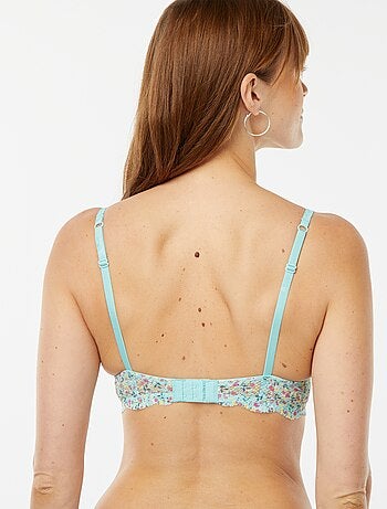 Reggiseno a balconcino con scollatura profonda e stampa floreale