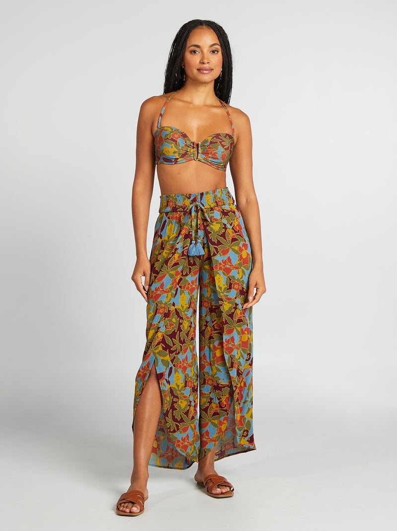 Reggiseno a balconcino floreale con coppe BLU - Kiabi