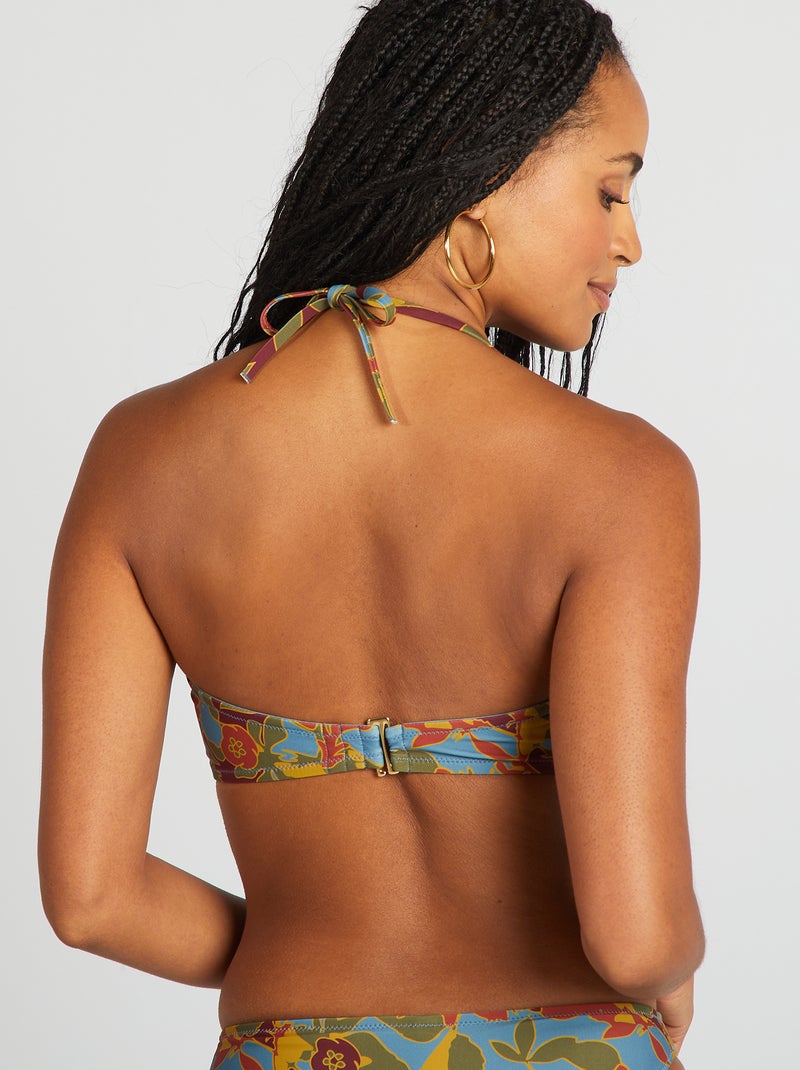 Reggiseno a balconcino floreale con coppe BLU - Kiabi