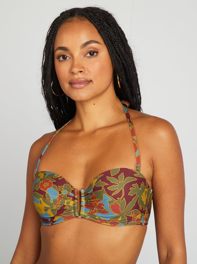 Reggiseno a balconcino floreale con coppe BLU - Kiabi