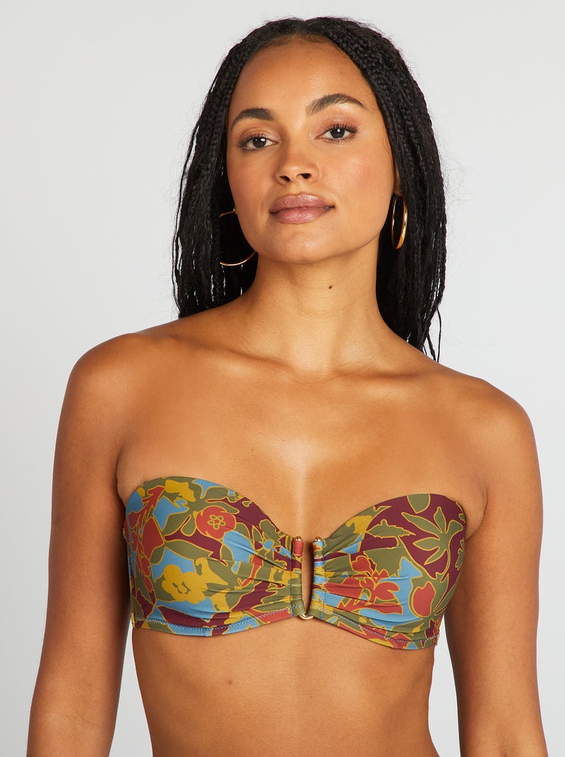 Reggiseno a balconcino floreale con coppe BLU - Kiabi