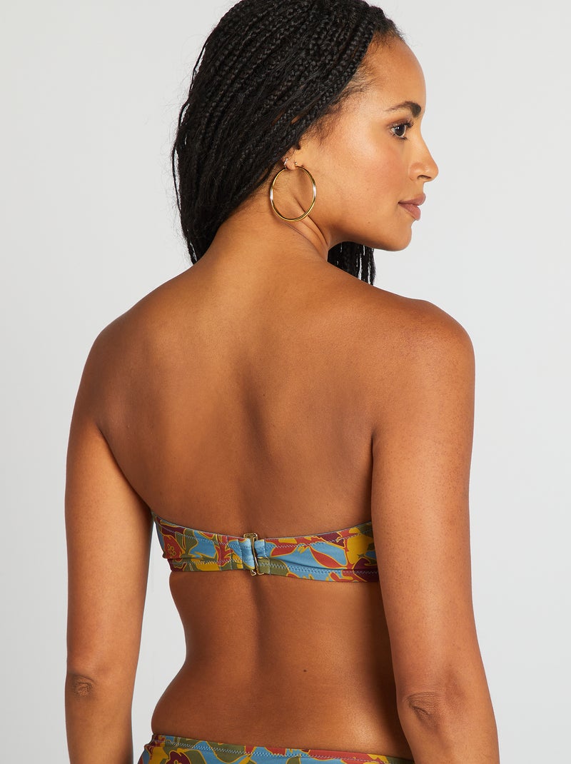 Reggiseno a balconcino floreale con coppe BLU - Kiabi