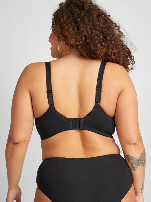 Reggiseno a balconcino in microfibra a coste - Kiabi